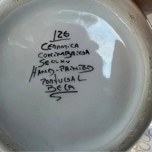 Ceramica Conimbriga Portuguese Porcelain Water Pitcher Hand Painted - Picture 5 of 6